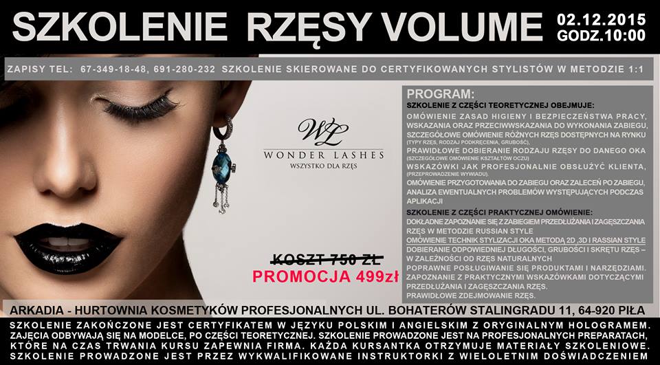 Szkolenie rzęsy volume arkadia